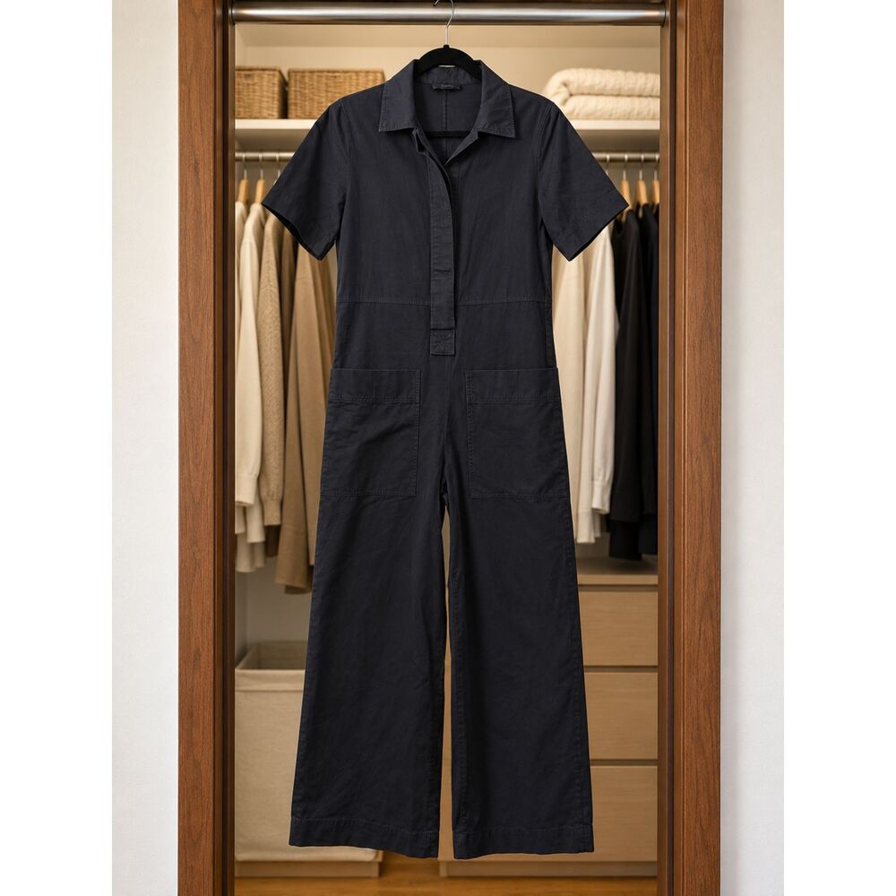 COS Navy Blue Utility Wide Leg Jumpsuit | Size US 2